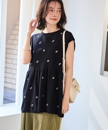 ROPE' PICNIC | シャーベットニット 刺繍シアーペプラムニット/UVケア・接触冷感(ニット/セーター)