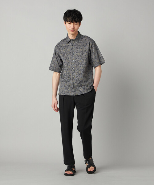 COMME CA MEN(コムサメン)の「かすれ花柄プリント 半袖シャツ(シャツ/ブラウス・メンズ・ネイビー/チャコールグレー・S/M/L)」の3枚目の写真