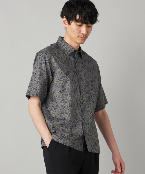 COMME CA MEN(コムサメン)の「かすれ花柄プリント 半袖シャツ(シャツ/ブラウス・メンズ・ネイビー/チャコールグレー・S/M/L)」の6枚目の写真