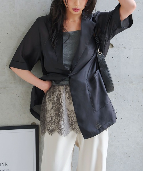 KOBE LETTUCE(コウベレタス)の「シアージャケット(テーラードジャケット・レディース・ブラウン/アイボリー/ブラック・M)」の20枚目の写真