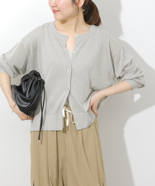 JOURNAL STANDARD relume（ジャーナルスタンダード　レリューム）の「《追加 / 新色》ウォッシャブルクロップドカーディガン（カーディガン/ボレロ・レディース・ブラック/レッド系その他/グレー・FREE）」の3枚目の写真