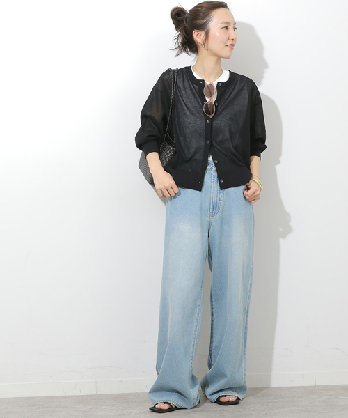 JOURNAL STANDARD relume（ジャーナルスタンダード　レリューム）の「《追加 / 新色》ウォッシャブルクロップドカーディガン（カーディガン/ボレロ・レディース・ブラック/レッド系その他/グレー・FREE）」の4枚目の写真