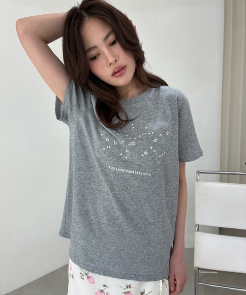 FUULLY STUDIO(フーリィーステューディオ)の「スタープリントTEE(Tシャツ/カットソー・レディース・ホワイト/グレー・FREE)」の5枚目の写真