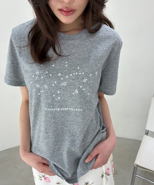 FUULLY STUDIO(フーリィーステューディオ)の「スタープリントTEE(Tシャツ/カットソー・レディース・ホワイト/グレー・FREE)」の6枚目の写真