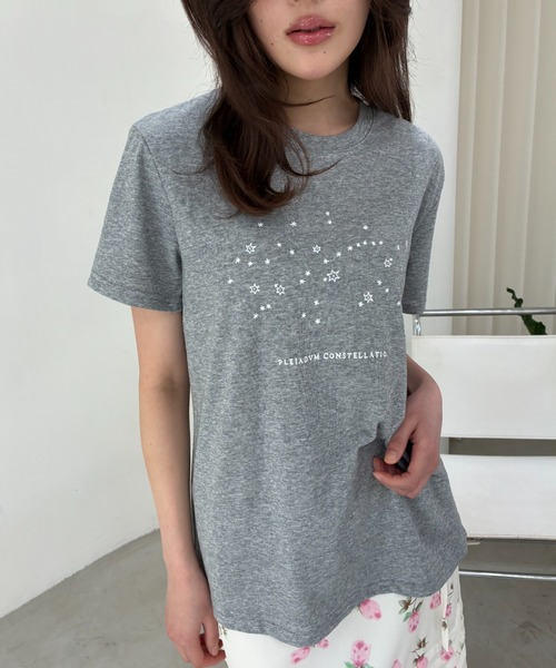 FUULLY STUDIO(フーリィーステューディオ)の「スタープリントTEE(Tシャツ/カットソー・レディース・ホワイト/グレー・FREE)」の7枚目の写真