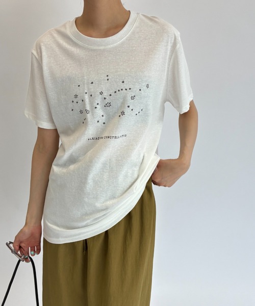 FUULLY STUDIO(フーリィーステューディオ)の「スタープリントTEE(Tシャツ/カットソー・レディース・ホワイト/グレー・FREE)」の11枚目の写真