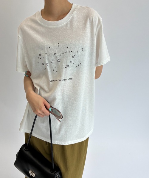 FUULLY STUDIO(フーリィーステューディオ)の「スタープリントTEE(Tシャツ/カットソー・レディース・ホワイト/グレー・FREE)」の12枚目の写真