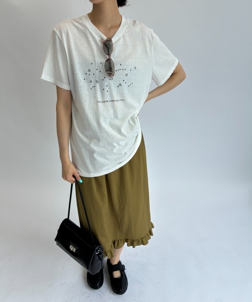 FUULLY STUDIO(フーリィーステューディオ)の「スタープリントTEE(Tシャツ/カットソー・レディース・ホワイト/グレー・FREE)」の13枚目の写真