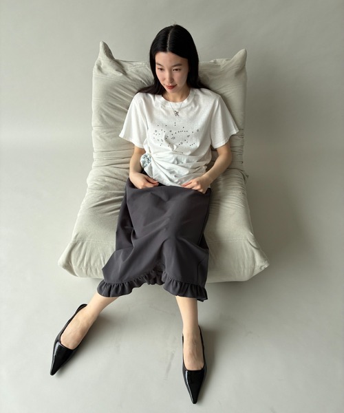 FUULLY STUDIO(フーリィーステューディオ)の「スタープリントTEE(Tシャツ/カットソー・レディース・ホワイト/グレー・FREE)」の18枚目の写真