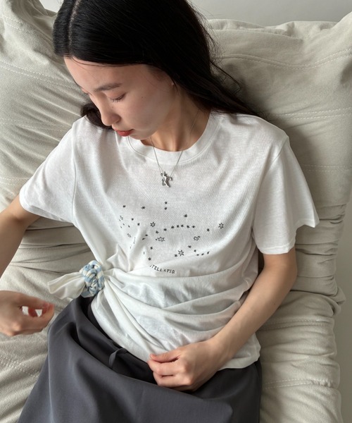 FUULLY STUDIO(フーリィーステューディオ)の「スタープリントTEE(Tシャツ/カットソー・レディース・ホワイト/グレー・FREE)」の14枚目の写真
