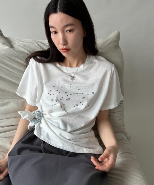FUULLY STUDIO(フーリィーステューディオ)の「スタープリントTEE(Tシャツ/カットソー・レディース・ホワイト/グレー・FREE)」の16枚目の写真