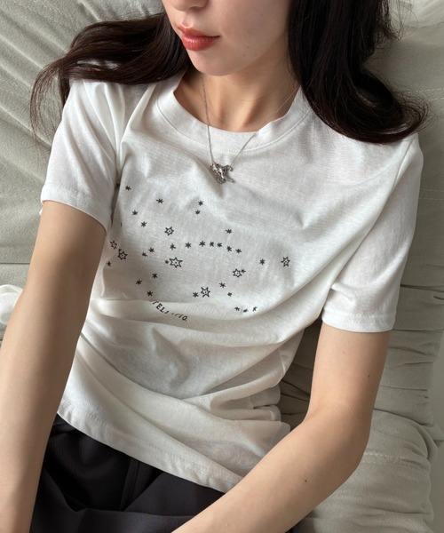 FUULLY STUDIO(フーリィーステューディオ)の「スタープリントTEE(Tシャツ/カットソー・レディース・ホワイト/グレー・FREE)」の17枚目の写真