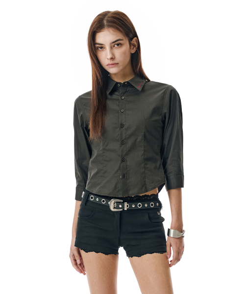 SECONDMONO（セカンドモノローグ）の「Three-quarter Sleeve Shirt [CHARCOAL]_SEWSH010CHARCOAL（シャツ/ブラウス・レディース・その他・F）」の3枚目の写真