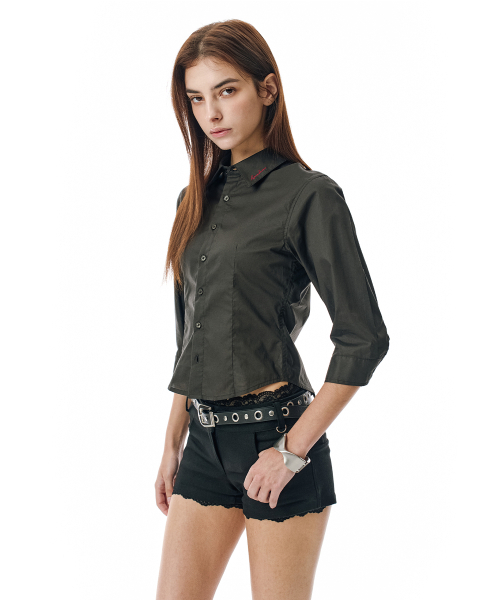 SECONDMONO（セカンドモノローグ）の「Three-quarter Sleeve Shirt [CHARCOAL]_SEWSH010CHARCOAL（シャツ/ブラウス・レディース・その他・F）」の4枚目の写真