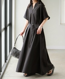 タックベルトワンピース 「シワになりにくい」