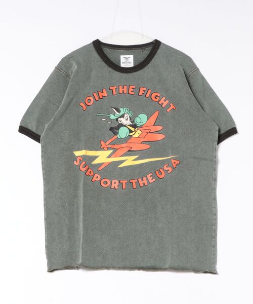 HOUSTON(ヒューストン)の「HOUSTON メッシュプリントTシャツ(FIGHT)(Tシャツ/カットソー・メンズ・オリーブドラブ/マスタード/オフホワイト・MEDIUM/X-LARGE/LARGE/XX-LARGE)」の10枚目の写真