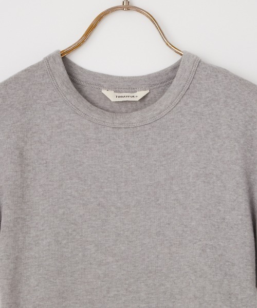 TODAYFUL（トゥデイフル）の「[TODAYFUL/トゥデイフル] コンパクト スムース ショートスリーブTシャツ（Tシャツ/カットソー・レディース・ピンク/グレー/キナリ・F）」の6枚目の写真