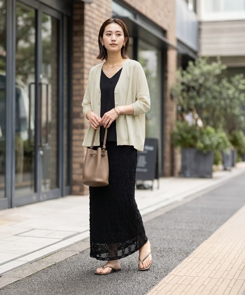 STYLE DELI(スタイルデリ)の「【LUXE】2ボタンゆったり7分袖カーディガンB(カーディガン/ボレロ・レディース・イエロー/ホワイト/ブルー/ブラック・FREE)」の5枚目の写真