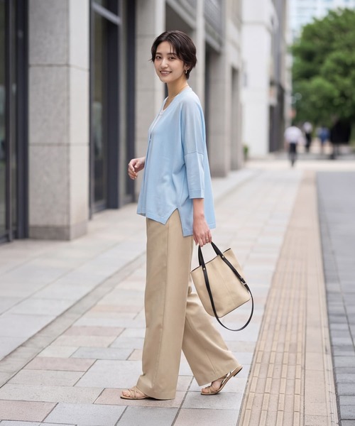 STYLE DELI(スタイルデリ)の「【LUXE】2ボタンゆったり7分袖カーディガンB(カーディガン/ボレロ・レディース・イエロー/ホワイト/ブルー/ブラック・FREE)」の8枚目の写真
