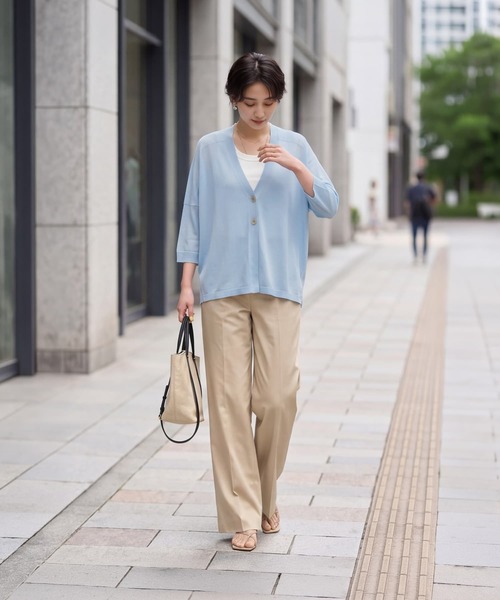 STYLE DELI(スタイルデリ)の「【LUXE】2ボタンゆったり7分袖カーディガンB(カーディガン/ボレロ・レディース・イエロー/ホワイト/ブルー/ブラック・FREE)」の9枚目の写真
