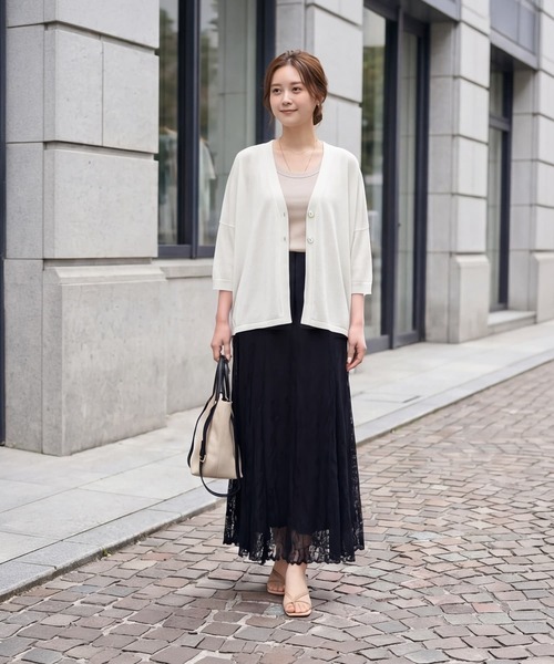 STYLE DELI(スタイルデリ)の「【LUXE】2ボタンゆったり7分袖カーディガンB(カーディガン/ボレロ・レディース・イエロー/ホワイト/ブルー/ブラック・FREE)」の12枚目の写真