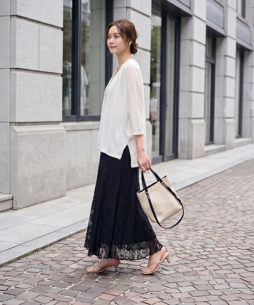 STYLE DELI(スタイルデリ)の「【LUXE】2ボタンゆったり7分袖カーディガンB(カーディガン/ボレロ・レディース・イエロー/ホワイト/ブルー/ブラック・FREE)」の13枚目の写真