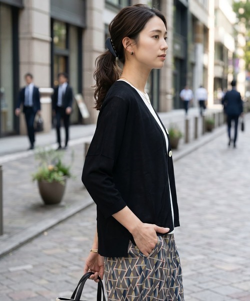 STYLE DELI(スタイルデリ)の「【LUXE】2ボタンゆったり7分袖カーディガンB(カーディガン/ボレロ・レディース・イエロー/ホワイト/ブルー/ブラック・FREE)」の18枚目の写真