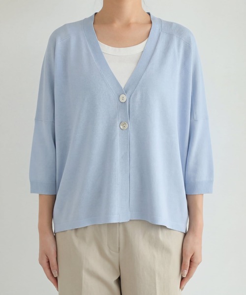 STYLE DELI(スタイルデリ)の「【LUXE】2ボタンゆったり7分袖カーディガンB(カーディガン/ボレロ・レディース・イエロー/ホワイト/ブルー/ブラック・FREE)」の21枚目の写真