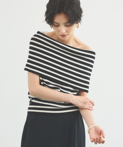 BARNYARDSTORM(バンヤードストーム)の「BARNYARDSTORM / ハイツイストマッシュニット(ニット/セーター・レディース・ブラック/ブラウン/ブラック×ホワイト・FREE)」の3枚目の写真