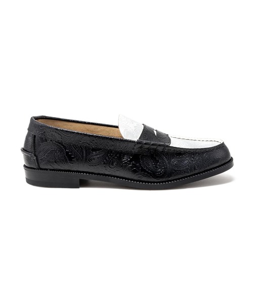 The Kenford Fineshoes（ケンフォードファインシューズ）の「The Kenford Fineshoes EMBOSSED LOAFERS / BLACK WHITE PAISLEY（ローファー・メンズ・ホワイト・24.5cm/25cm/25.5cm/26cm/26.5cm/27cm）」の4枚目の写真