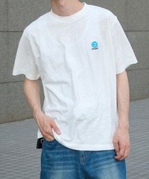 ONE-POINT EMBROIDERY SLUB T SHIRT/ワンポイント刺繍ロゴスラブTシャツ