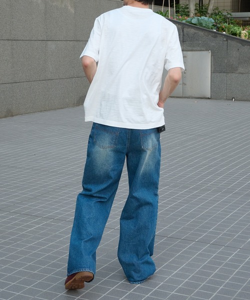 Perushu（ペルーシュ）の「ONE-POINT EMBROIDERY SLUB T SHIRT／ワンポイント刺繍ロゴスラブTシャツ（Tシャツ/カットソー・メンズ・ブラック/グレー/オフホワイト・MEDIUM/LARGE）」の10枚目の写真