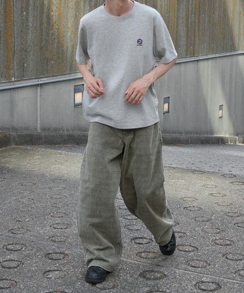 Perushu（ペルーシュ）の「ONE-POINT EMBROIDERY SLUB T SHIRT／ワンポイント刺繍ロゴスラブTシャツ（Tシャツ/カットソー・メンズ・ブラック/グレー/オフホワイト・MEDIUM/LARGE）」の15枚目の写真