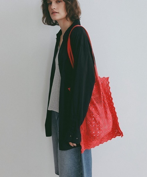 ETRE TOKYO(エトレトウキョウ)の「クロシェレーストートバッグ(トートバッグ・レディース・オフホワイト/レッド/ブラック・FREE)」の7枚目の写真