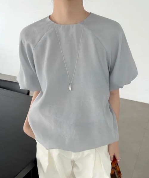 semplice(センプリチェ)の「Tシャツ【韓国ファッション】(Tシャツ/カットソー・レディース・グレー/ベージュ・F)」の2枚目の写真