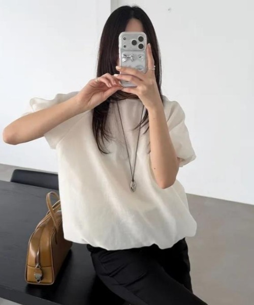 semplice(センプリチェ)の「Tシャツ【韓国ファッション】(Tシャツ/カットソー・レディース・グレー/ベージュ・F)」の3枚目の写真