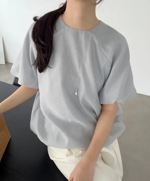 semplice(センプリチェ)の「Tシャツ【韓国ファッション】(Tシャツ/カットソー・レディース・グレー/ベージュ・F)」の16枚目の写真