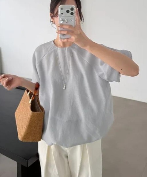 semplice(センプリチェ)の「Tシャツ【韓国ファッション】(Tシャツ/カットソー・レディース・グレー/ベージュ・F)」の14枚目の写真