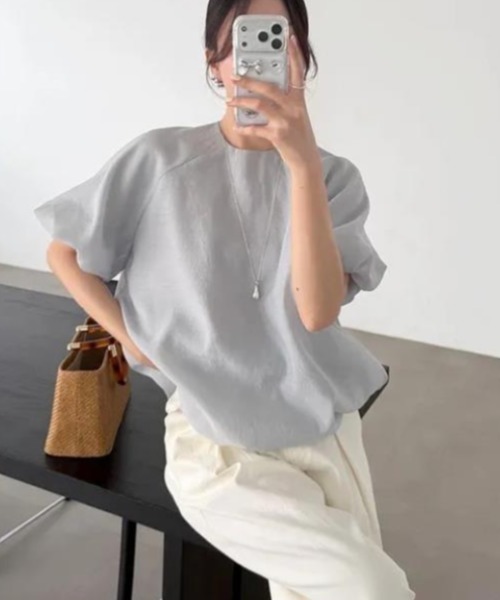semplice(センプリチェ)の「Tシャツ【韓国ファッション】(Tシャツ/カットソー・レディース・グレー/ベージュ・F)」の12枚目の写真