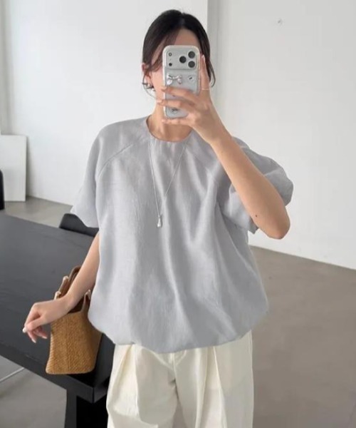semplice(センプリチェ)の「Tシャツ【韓国ファッション】(Tシャツ/カットソー・レディース・グレー/ベージュ・F)」の10枚目の写真