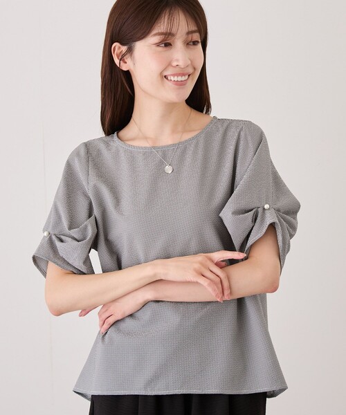 Jayro(ジャイロ)の「タックディティールスリーブブラウス(シャツ/ブラウス・レディース・ホワイト系その他/ブラック系その他/ブルー系その他5・M)」の1枚目の写真