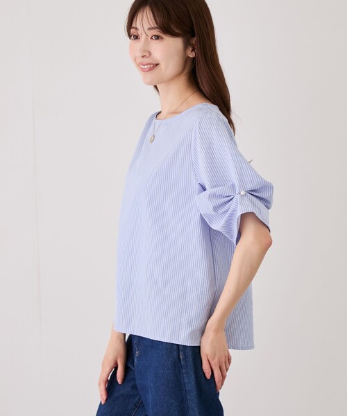 Jayro(ジャイロ)の「タックディティールスリーブブラウス(シャツ/ブラウス・レディース・ホワイト系その他/ブラック系その他/ブルー系その他5・M)」の5枚目の写真