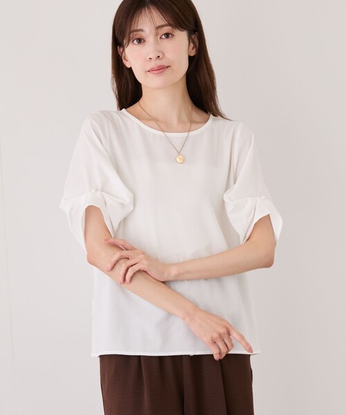 Jayro(ジャイロ)の「タックディティールスリーブブラウス(シャツ/ブラウス・レディース・ホワイト系その他/ブラック系その他/ブルー系その他5・M)」の10枚目の写真