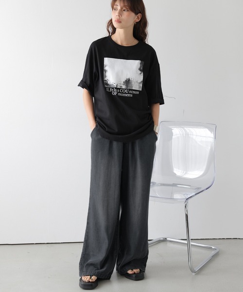 La-gemme(ラジェム)の「デニムライクイージーワイドパンツ(その他パンツ・レディース・ブラウン/グレー/ライトブルー/ブルー・M/L)」の9枚目の写真