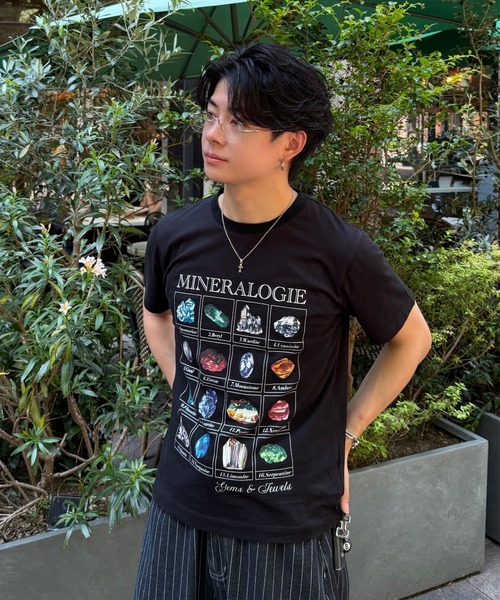 ADAMASTE(アダマスト)の「Vintage Like Mineral Graphic T-Shirt - ヴィンテージライクミネラルグラフィックTシャツ(Tシャツ/カットソー・メンズ・ホワイト/ブラック・MEDIUM/LARGE)」の2枚目の写真