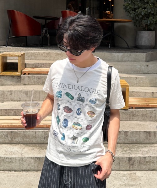 ADAMASTE(アダマスト)の「Vintage Like Mineral Graphic T-Shirt - ヴィンテージライクミネラルグラフィックTシャツ(Tシャツ/カットソー・メンズ・ホワイト/ブラック・MEDIUM/LARGE)」の16枚目の写真