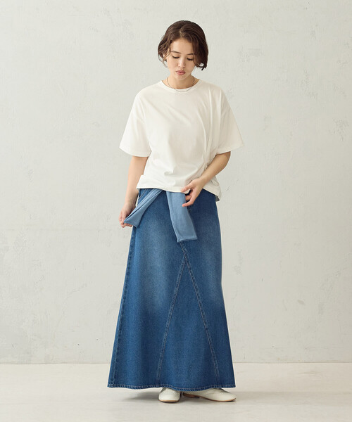 COMME CA ISM(コムサイズム)の「【接触冷感】サイドタックTシャツ(Tシャツ/カットソー・レディース・ホワイト/チャコール/カーキ・LARGE/MEDIUM)」の5枚目の写真