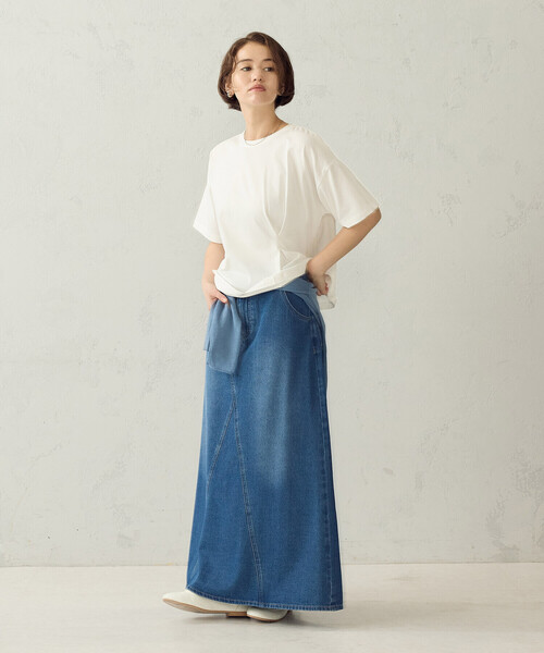 COMME CA ISM(コムサイズム)の「【接触冷感】サイドタックTシャツ(Tシャツ/カットソー・レディース・ホワイト/チャコール/カーキ・LARGE/MEDIUM)」の6枚目の写真