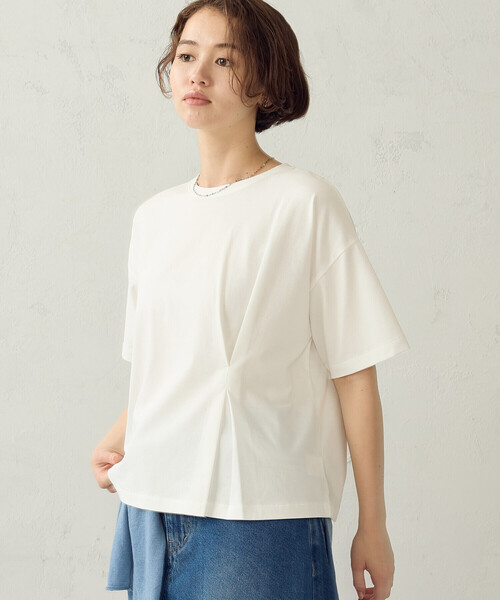 COMME CA ISM(コムサイズム)の「【接触冷感】サイドタックTシャツ(Tシャツ/カットソー・レディース・ホワイト/チャコール/カーキ・LARGE/MEDIUM)」の13枚目の写真