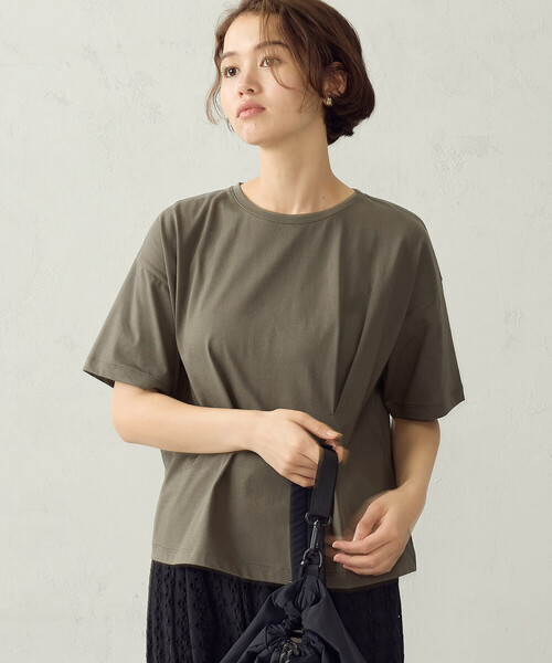 COMME CA ISM(コムサイズム)の「【接触冷感】サイドタックTシャツ(Tシャツ/カットソー・レディース・ホワイト/チャコール/カーキ・LARGE/MEDIUM)」の22枚目の写真